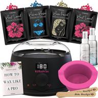 🔥 waxing kit with wax warmer - koluawax hair removal featuring multiple formulas to target eyebrows, facial hair, armpits, bikini, brazilian for women and men. includes 20 applicators for home use. logo