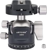 📷 40mm diameter low profile tripod ball head with quick release plates - ideal for camera tripod, stabilizer & photography equipment, ensuring precise framing - max load 44lbs/20kg logo