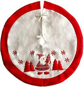 img 3 attached to Festive Christmas Tree Skirt: Qinbin Santa 🎄 Snowman Pattern Collar Mat for Indoor/Outdoor Holiday Décor