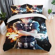 🛏️ 3d anime bed set: twin size duvet cover bedding sets for boys, girls, and teens - includes 1 quilt cover and 2 pillowcases (no comforter) logo