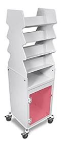 img 1 attached to ⚕️ TrippNT 53110 PVC Plastic Tall Slanted Suture Cart with Red Acrylic Door and Bulk Storage, 19 inches Width x 56.5 inches Height x 17 inches Depth