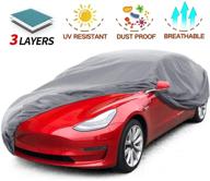 🚗 leadpro car cover: ultimate protection for your sedan auto - 3 layer weather defender, uv resistance, scratch resistant, dustproof - universal size: ideal for car length 200 logo