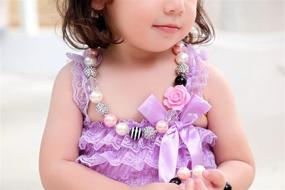 img 1 attached to 💖 Charmingly Cute Rose Chunky Bubblegum Necklace and Bracelet Set: Perfect Girls' Birthday Day Gift by Vcmart