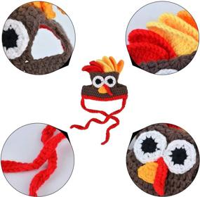 img 1 attached to 🦃 Handmade Crochet Turkey Hat for Small Dogs and Kittens - Legendog Cat Costume for Halloween, Thanksgiving Party, and More
