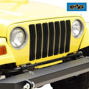 img 3 attached to 🚙 EAG Matte Black Clip-in Grille Honeycomb Insert Cover: Perfect Fit for 97-06 Wrangler TJ LJ