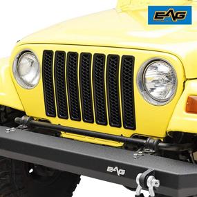img 2 attached to 🚙 EAG Matte Black Clip-in Grille Honeycomb Insert Cover: Perfect Fit for 97-06 Wrangler TJ LJ