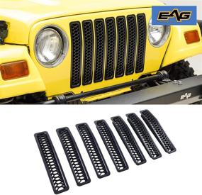 img 4 attached to 🚙 EAG Matte Black Clip-in Grille Honeycomb Insert Cover: Perfect Fit for 97-06 Wrangler TJ LJ