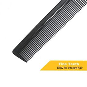 img 1 attached to Carbon Fiber Cutting Comb: Premium 8.3” Hair Dressing Comb for All Hair Types - Anti Static, Heat Resistant - Fine and Wide Teeth Hair Barber Comb