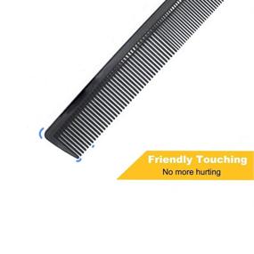 img 2 attached to Carbon Fiber Cutting Comb: Premium 8.3” Hair Dressing Comb for All Hair Types - Anti Static, Heat Resistant - Fine and Wide Teeth Hair Barber Comb