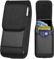 📱 ykooe nylon phone holster for iphone 11/12 pro max, xr, xs max, 7/8 plus | samsung galaxy s20 fe, s21 plus, note 20 ultra | a52, a21 | moto vertical carrying phone pouch belt holder case with card slot logo