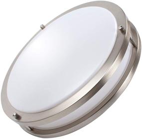 img 2 attached to Dimmable LED Ceiling Light Fixture: Drosbey 36W Kitchen & Bathroom Light, 13-inch Flush Mount Ceiling Lights in Brushed Nickel - 5000K Daylight White, Super Bright 3500LM