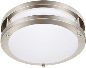 img 3 attached to Dimmable LED Ceiling Light Fixture: Drosbey 36W Kitchen & Bathroom Light, 13-inch Flush Mount Ceiling Lights in Brushed Nickel - 5000K Daylight White, Super Bright 3500LM