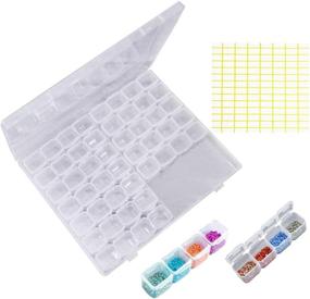 img 4 attached to 🎨 Terokota 56 Grids Diamond Painting Storage Containers for Enhanced Organization of Diamond Painting Drills - Embroidery Diamond Art Beads Accessories Box with 112PCS Stickers