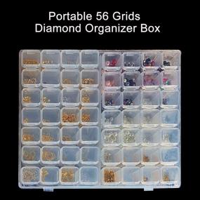 img 1 attached to 🎨 Terokota 56 Grids Diamond Painting Storage Containers for Enhanced Organization of Diamond Painting Drills - Embroidery Diamond Art Beads Accessories Box with 112PCS Stickers