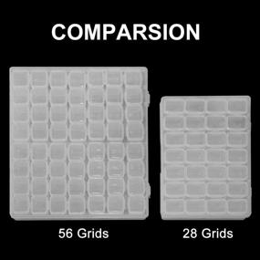 img 3 attached to 🎨 Terokota 56 Grids Diamond Painting Storage Containers for Enhanced Organization of Diamond Painting Drills - Embroidery Diamond Art Beads Accessories Box with 112PCS Stickers