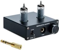 🎧 suca audio tube-t2 headphone amplifier: high-fidelity mini vacuum tube amp with low ground noise, rca & 3.5mm aux input, compatible with 6.35mm to 3.5mm headphone jack logo