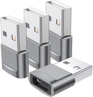 4-портовый адаптер usb c female к usb male, адаптер кабеля зарядки type c к usb a - совместим с iphone 13 12 11 mini pro max, ipad 2020, samsung galaxy note 10 s21 s20 plus, google pixel 5 4a 3 xl логотип