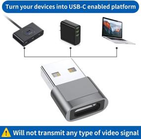 img 3 attached to 4-портовый адаптер USB C Female к USB Male, адаптер кабеля зарядки Type C к USB A - совместим с iPhone 13 12 11 Mini Pro Max, iPad 2020, Samsung Galaxy Note 10 S21 S20 Plus, Google Pixel 5 4A 3 XL