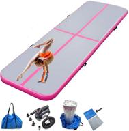 🤸 high-quality 4-inch thick air track for gymnastics, yoga, training, and more - available in 10ft, 13ft, 16ft, and 20ft sizes - perfect for home use, gym, cheerleading, outdoors, beach, park, or water activities - includes electric air pump and convenient carry bag logo