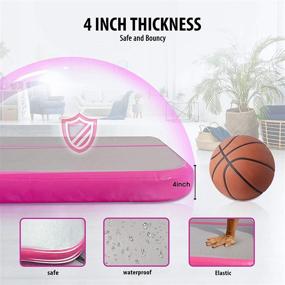 img 1 attached to 🤸 High-Quality 4-Inch Thick Air Track for Gymnastics, Yoga, Training, and More - Available in 10ft, 13ft, 16ft, and 20ft Sizes - Perfect for Home Use, Gym, Cheerleading, Outdoors, Beach, Park, or Water Activities - Includes Electric Air Pump and Convenient Carry Bag