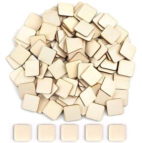 img 3 attached to 600-Piece Set of Unfinished Wooden Square Blank Natural Wood Slices 🪵 Tiles | Ideal for DIY Crafts, Painting, Weddings, Home Decor | 1-Inch Square
