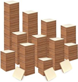 img 4 attached to 600-Piece Set of Unfinished Wooden Square Blank Natural Wood Slices 🪵 Tiles | Ideal for DIY Crafts, Painting, Weddings, Home Decor | 1-Inch Square
