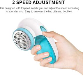 img 3 attached to 🔋 Rechargeable Fabric Shaver with 2-Speeds, Removable Bin & Replaceable Stainless Steel 3-Blades – Lint Remover Sweater Pill Shaver, Electric Fabric Defuzzer with Dual Protection