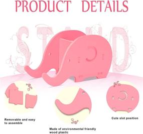 img 1 attached to 🐘 COOLOO Desk Supplies Organizer: Adorable Elephant Pen Pot Holder with Phone Stand - Perfect Office Tidy Stationery Box for iPad, iPhone, and More!