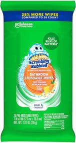 img 3 attached to 🚽 Scrubbing Bubbles Antibacterial Bathroom Flushable Wipes - Citrus Action, 36 Wipes (Pack of 6) - Flushable and Resealable Cleaning Wipes