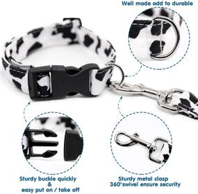 img 2 attached to Stylish Cow Print Dog Bandana Collar and Leash Set - Perfect for Outdoor Adventures and Training! Best Gift for Small to Medium-sized Pets and Puppy Lovers - Set of 3