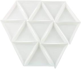 img 2 attached to 🔲 Tegg Triangle Sorting Tray Set - 20PCS White Plastic Triangular Sorting Plates with 2PCS Stainless Steel Handy Tweezer and Scoop - Ideal for Rhinestone Gems, Crystals, Beads, and Nail Art