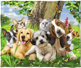 img 2 attached to 🐶 Adorable Puppy and Kitten Pals Fleece Throw Blanket by Howard Robinson