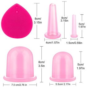 img 3 attached to 🌟 Enhance Your Body and Skin with the 8-Piece Cupping Set - Silicone Vacuum Cups with Exfoliating Brush for Face, Neck, Legs, Belly, and Butt