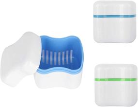 img 4 attached to SUNTRADE Denture Case with Strainer: Convenient Storage for Travel & Retainer Cleaning - Set of 2