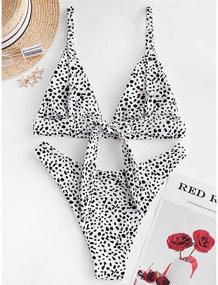 img 3 attached to 👙 ZAFUL Women's Swimsuit with Spaghetti Straps: Trendy Women's Clothing for Swimming & Beachwear