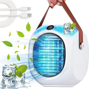 img 4 attached to Xdronray Portable Air Conditioner: Noiseless USB Desk Fan with 3 Speeds, LED Night, Office Cooler Humidifier & Purifier for Home Dorm Bedroom