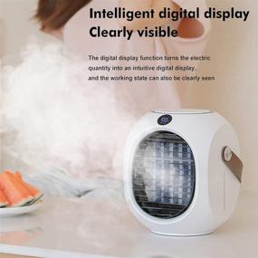 img 3 attached to Xdronray Portable Air Conditioner: Noiseless USB Desk Fan with 3 Speeds, LED Night, Office Cooler Humidifier & Purifier for Home Dorm Bedroom