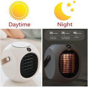 img 1 attached to Xdronray Portable Air Conditioner: Noiseless USB Desk Fan with 3 Speeds, LED Night, Office Cooler Humidifier & Purifier for Home Dorm Bedroom