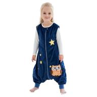 🦉 michley baby sleeping bag sack with feet - autumn winter swaddle wearable blanket sleeveless nightgowns for infant toddler, 3-5t - dark blue owl logo
