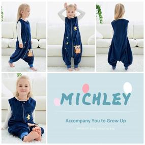 img 2 attached to 🦉 MICHLEY Baby Sleeping Bag Sack with Feet - Autumn Winter Swaddle Wearable Blanket Sleeveless Nightgowns for Infant Toddler, 3-5T - Dark Blue Owl