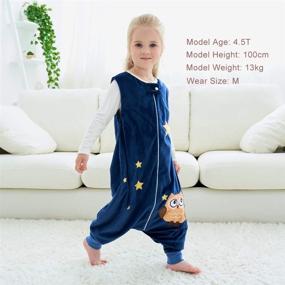 img 3 attached to 🦉 MICHLEY Baby Sleeping Bag Sack with Feet - Autumn Winter Swaddle Wearable Blanket Sleeveless Nightgowns for Infant Toddler, 3-5T - Dark Blue Owl