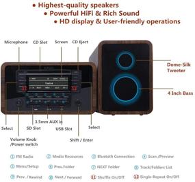img 2 attached to 🔊 KEiiD Стерео полочная система: Мощные колонки с CD-плеером, Bluetooth и FM-радио - Идеальное домашнее развлечение.
