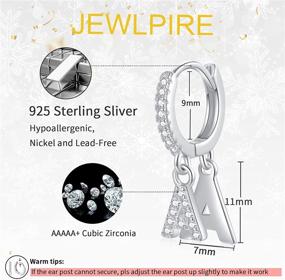 img 3 attached to Серьги Jewlpire Sterling с инициалами гипоаллергенные