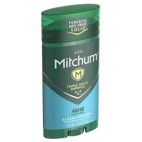 img 2 attached to 👨 Mitchum Men's Antiperspirant Deodorant Stick, Triple Odor Defense Invisible Solid, Long-Lasting 48 Hour Protection, Dermatologist Tested, Clean Control Scent, 2.7 oz