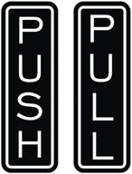 classic vertical push pull black logo