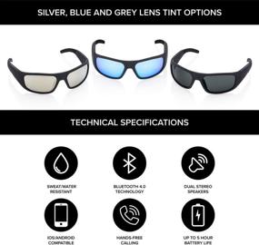 img 2 attached to 🕶️ Inventiv Спортивные беспроводные Bluetooth-очки с открытыми наушниками, музыка и громкой связью, для мужчин и женщин, поляризационные линзы (черная оправа/серый оттенок)