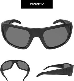 img 1 attached to 🕶️ Inventiv Спортивные беспроводные Bluetooth-очки с открытыми наушниками, музыка и громкой связью, для мужчин и женщин, поляризационные линзы (черная оправа/серый оттенок)