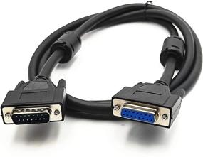 img 1 attached to 🔌 BULUSHI 5Ft DB15 15 Pin Male to Female Extension Cable Cord - High Quality Black Connector