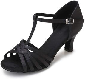 img 4 attached to 👠 Women's Ballroom Dancing Shoes: Latin Salsa T-Strap Sandals 2.5 Inches