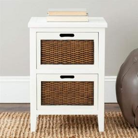 img 4 attached to 🪑 Stylish and Functional: Safavieh American Homes Collection Jonah White 2-Drawer End Table